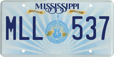 MS license plate MLL537