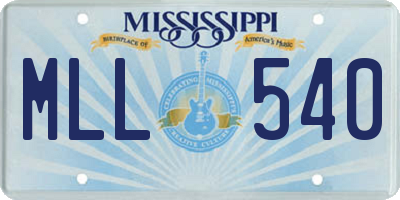 MS license plate MLL540