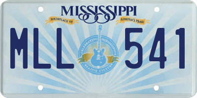 MS license plate MLL541