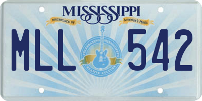 MS license plate MLL542