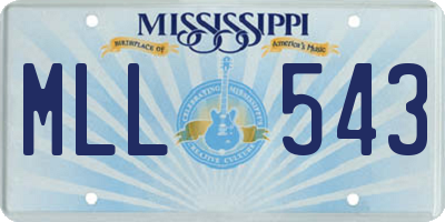 MS license plate MLL543