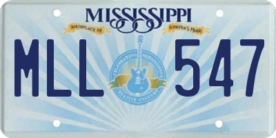 MS license plate MLL547