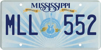 MS license plate MLL552