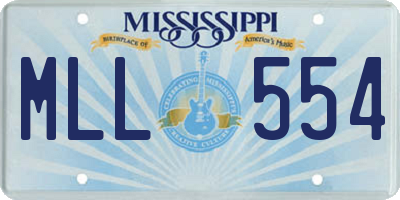 MS license plate MLL554