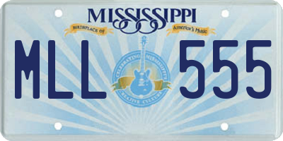 MS license plate MLL555