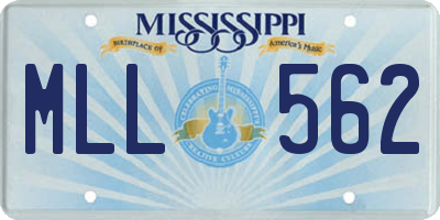 MS license plate MLL562