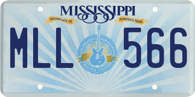MS license plate MLL566