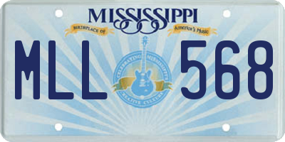 MS license plate MLL568