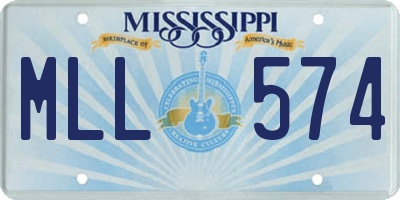 MS license plate MLL574