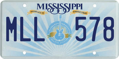 MS license plate MLL578