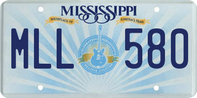 MS license plate MLL580