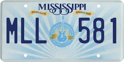 MS license plate MLL581