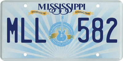 MS license plate MLL582
