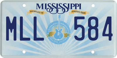 MS license plate MLL584