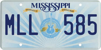 MS license plate MLL585