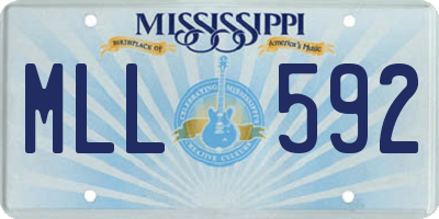 MS license plate MLL592
