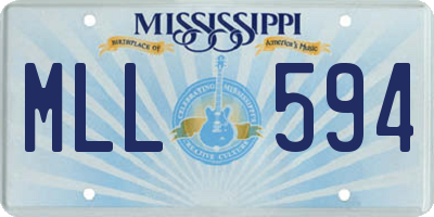 MS license plate MLL594