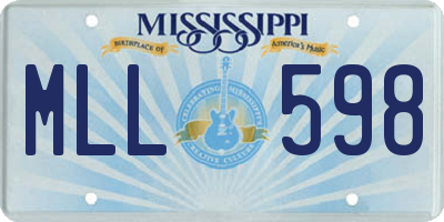 MS license plate MLL598