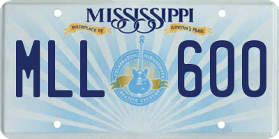 MS license plate MLL600