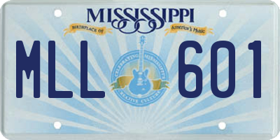 MS license plate MLL601