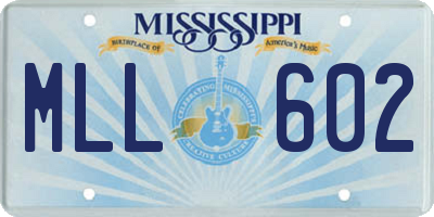 MS license plate MLL602