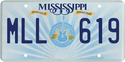 MS license plate MLL619