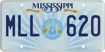 MS license plate MLL620