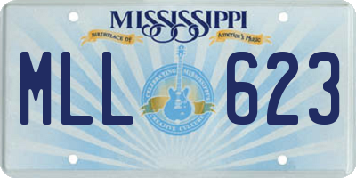 MS license plate MLL623