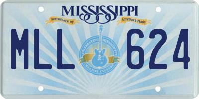 MS license plate MLL624