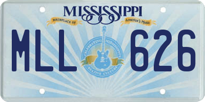 MS license plate MLL626
