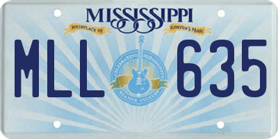 MS license plate MLL635