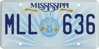 MS license plate MLL636