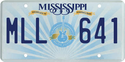MS license plate MLL641