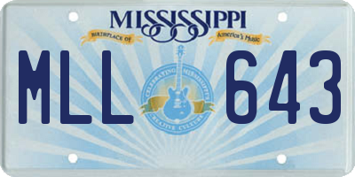 MS license plate MLL643