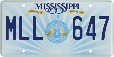 MS license plate MLL647