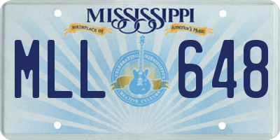MS license plate MLL648