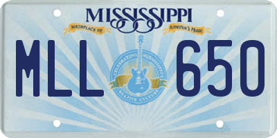 MS license plate MLL650