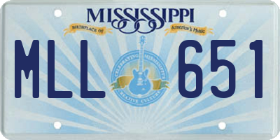 MS license plate MLL651
