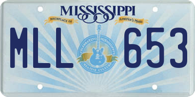 MS license plate MLL653