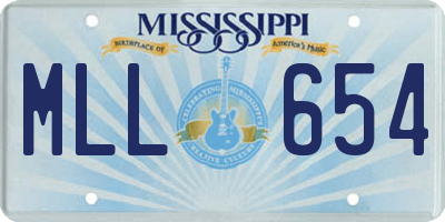 MS license plate MLL654