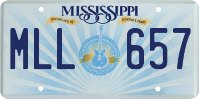 MS license plate MLL657