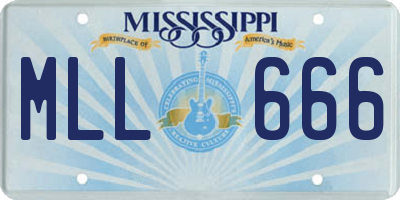 MS license plate MLL666