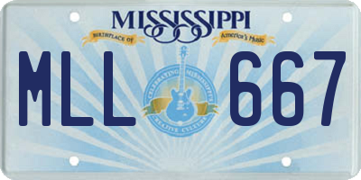 MS license plate MLL667