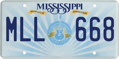 MS license plate MLL668