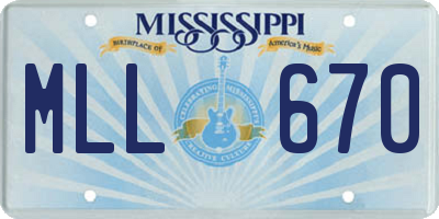 MS license plate MLL670