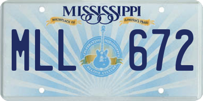 MS license plate MLL672