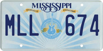 MS license plate MLL674