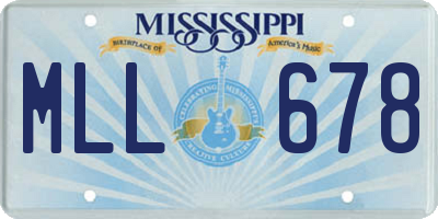 MS license plate MLL678