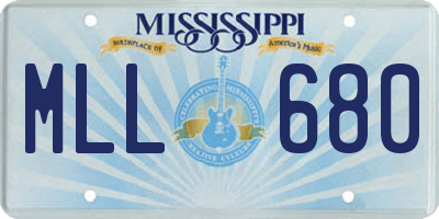MS license plate MLL680