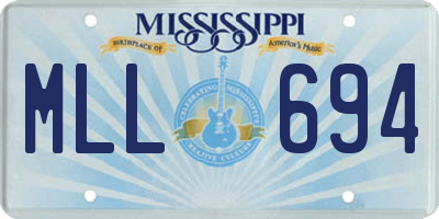 MS license plate MLL694
